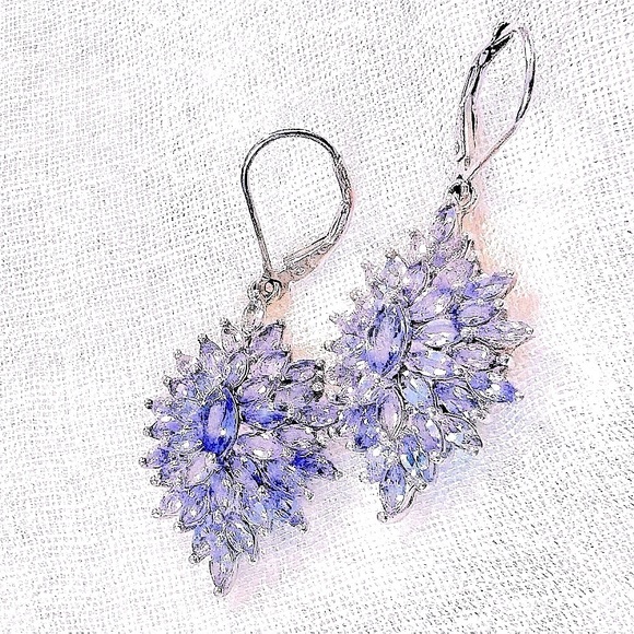 Lavender Tanzanite Sterling Silver Earrings - Picture 11 of 14